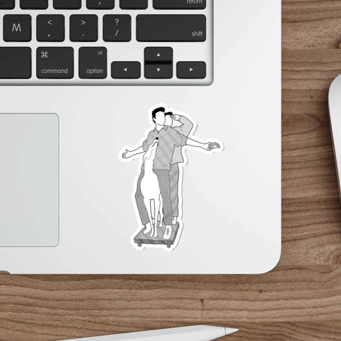 Pat The Dog - Chandler and Joey, Friends - Sticker