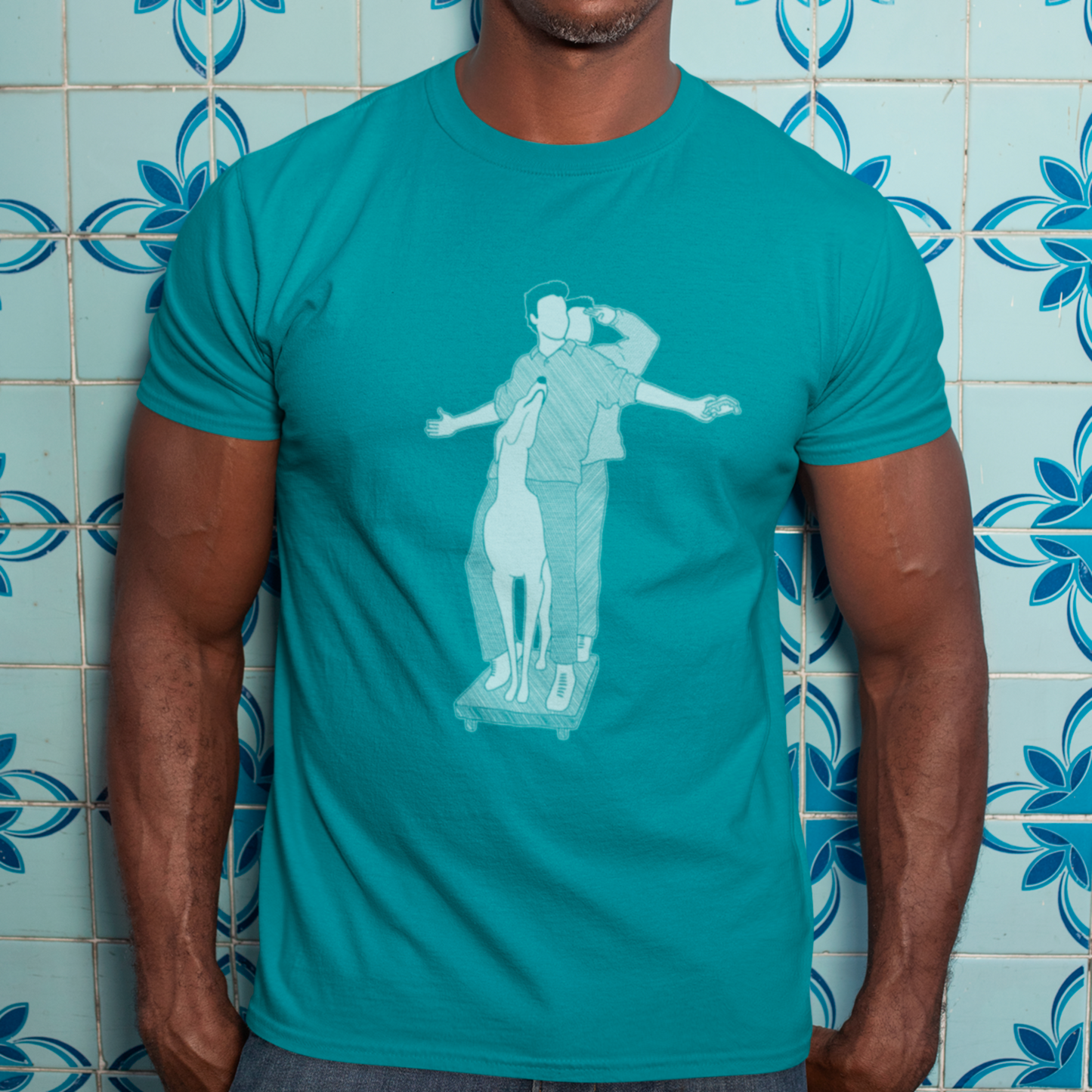 Pat The Dog - Chandler and Joey, Friends - Unisex T-Shirt