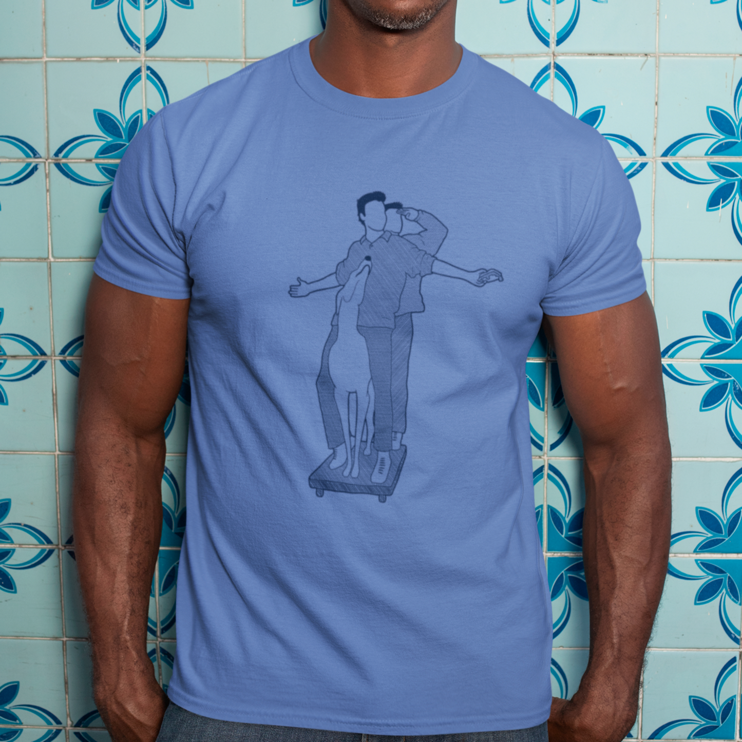 Pat The Dog - Chandler and Joey, Friends - Unisex T-Shirt