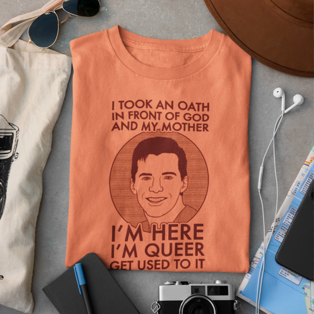 I'm Here, I'm Queer, Get Used To It - Jack McFarland, Will and Grace - Unisex T-Shirt