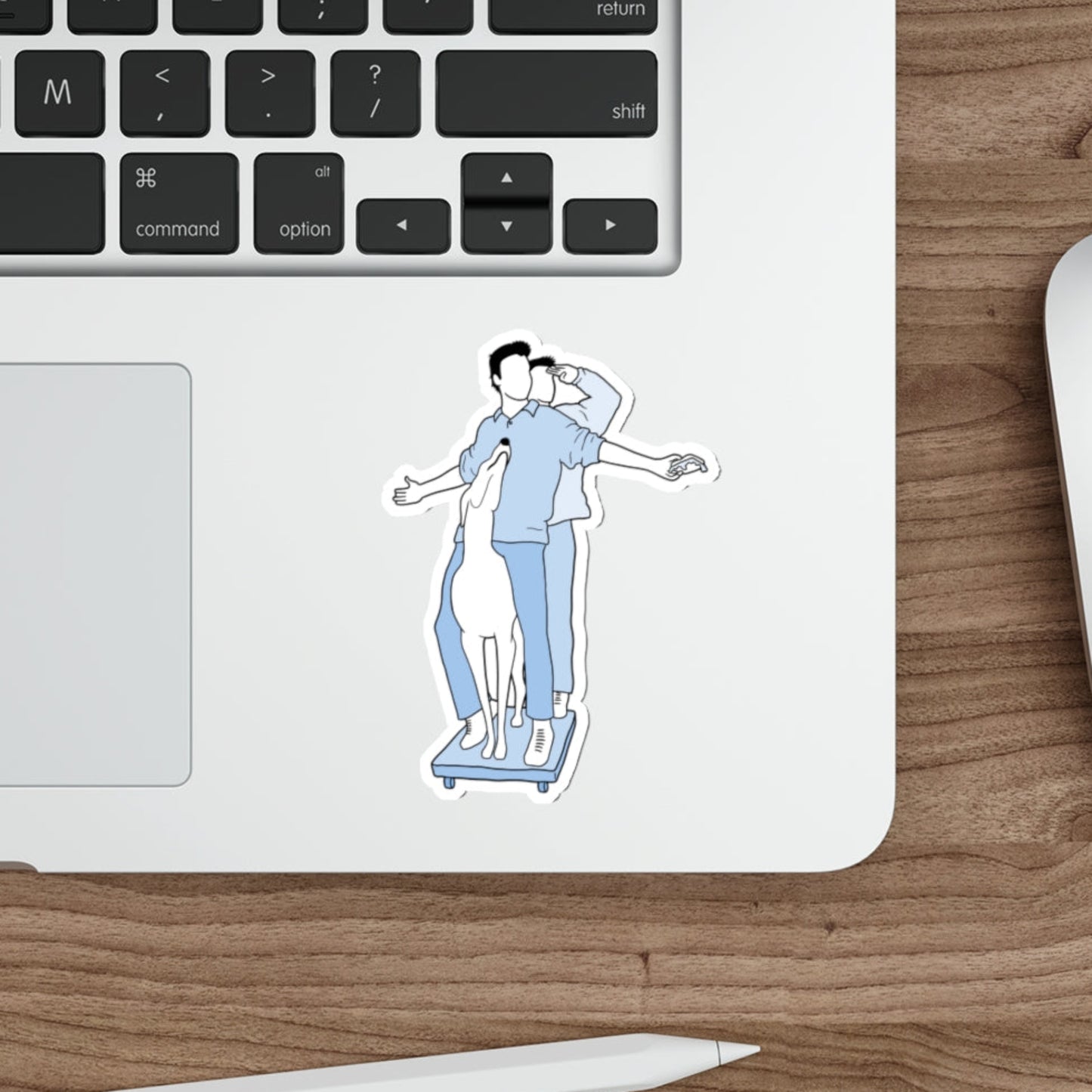 Pat The Dog - Chandler and Joey, Friends - Sticker