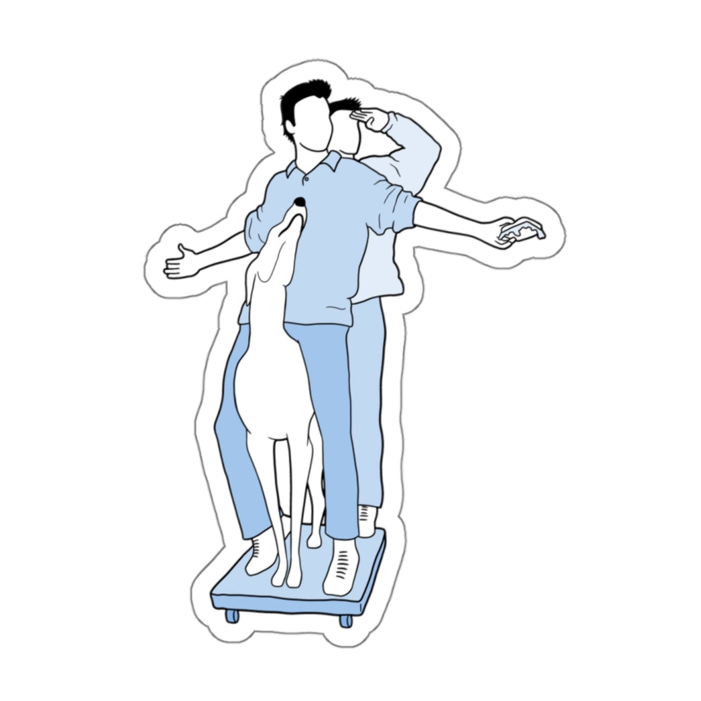 Pat The Dog - Chandler and Joey, Friends - Sticker