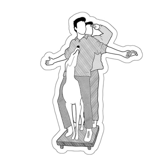 Pat The Dog - Chandler and Joey, Friends - Sticker