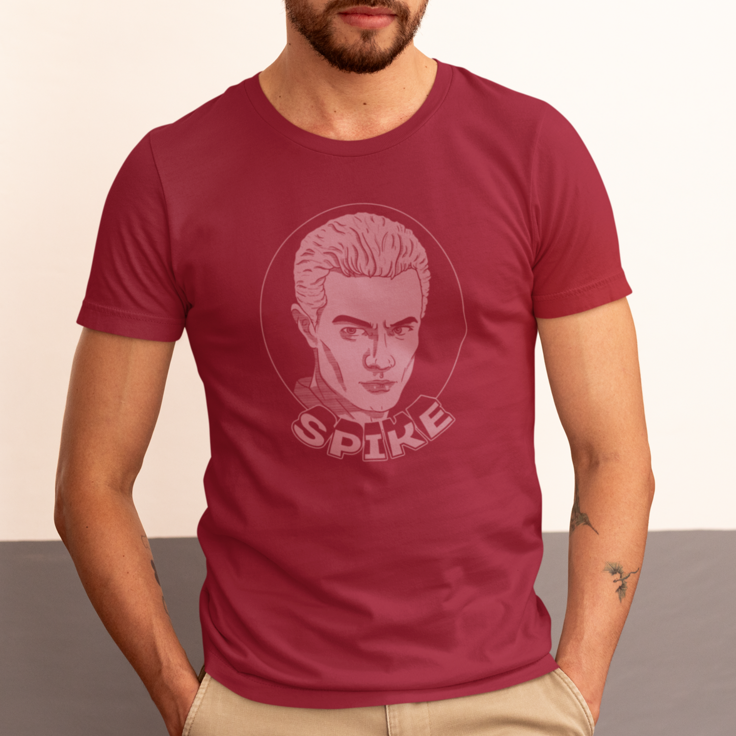 Spike Buffy the Vampire Slayer James Marsters folded Unisex T-Shirt antique cherry red