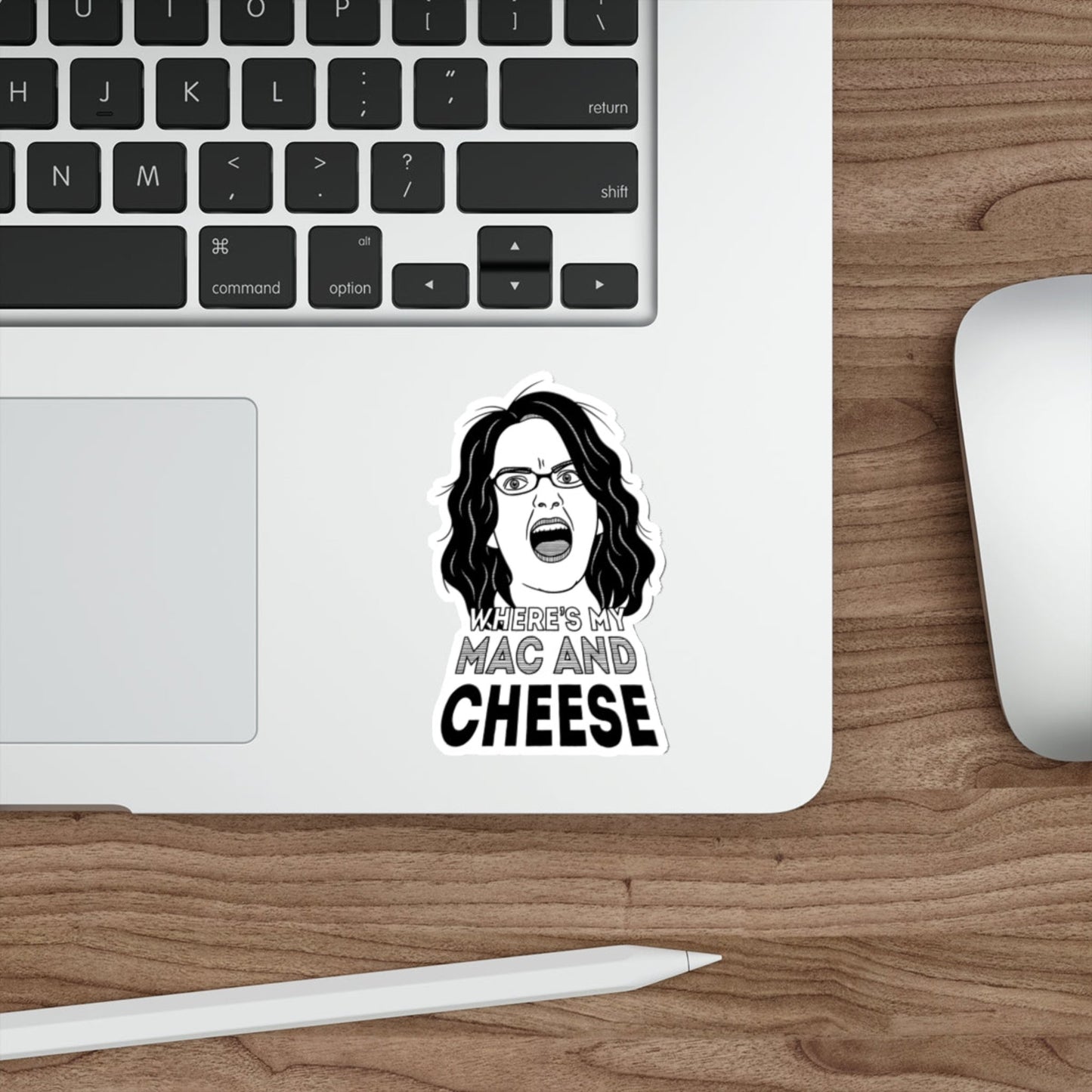 Wheres My Mac And Cheese Liz Lemon 30 Rock Tina Fey Sticker 4 inch