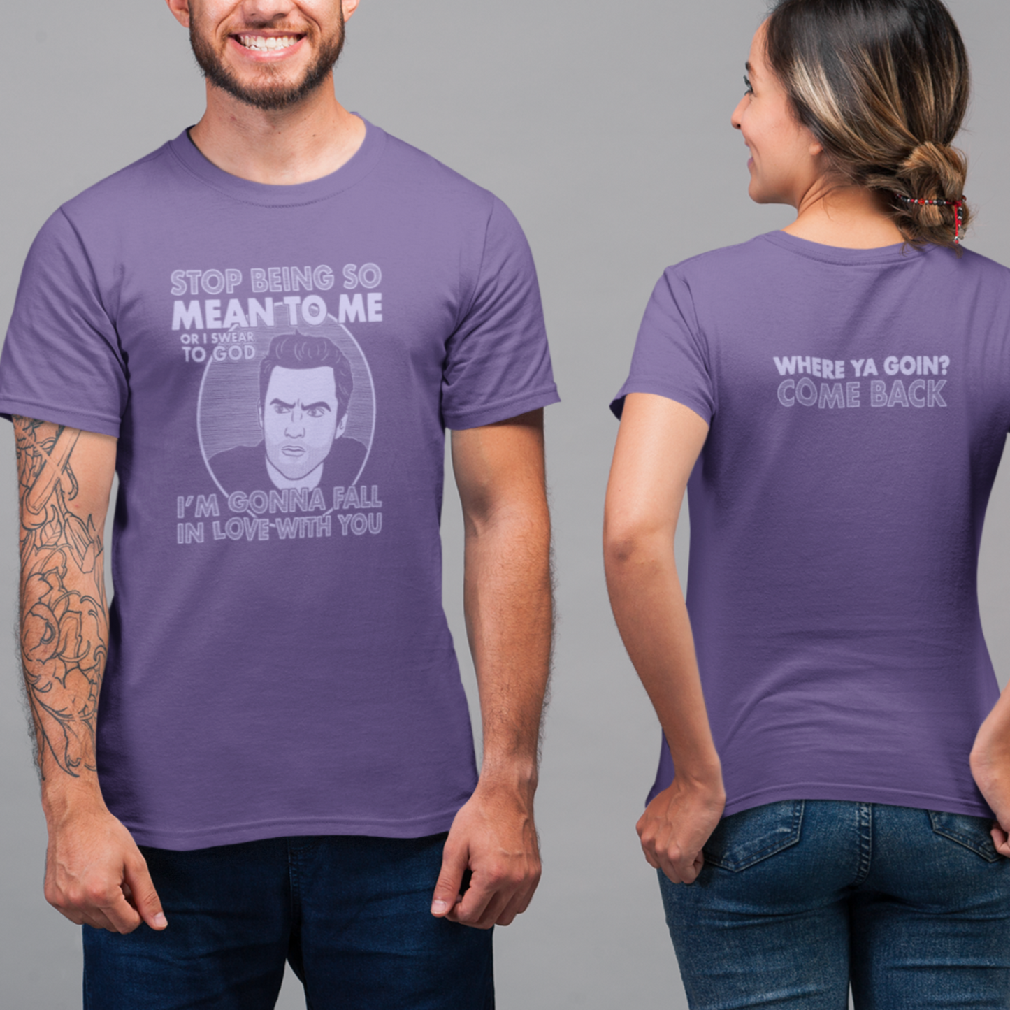 Stop Being So Mean To Me - Nick Miller, New Girl - Unisex T-Shirt, front and back