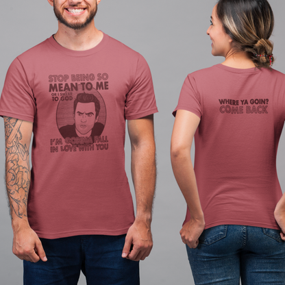 Stop Being So Mean To Me - Nick Miller, New Girl - Unisex T-Shirt, front and back